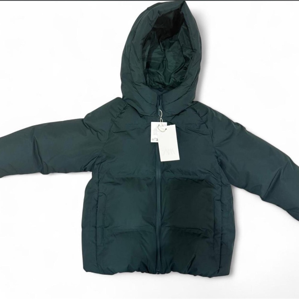 Zara Unisex Kids' Forest Green Puffer Jacket